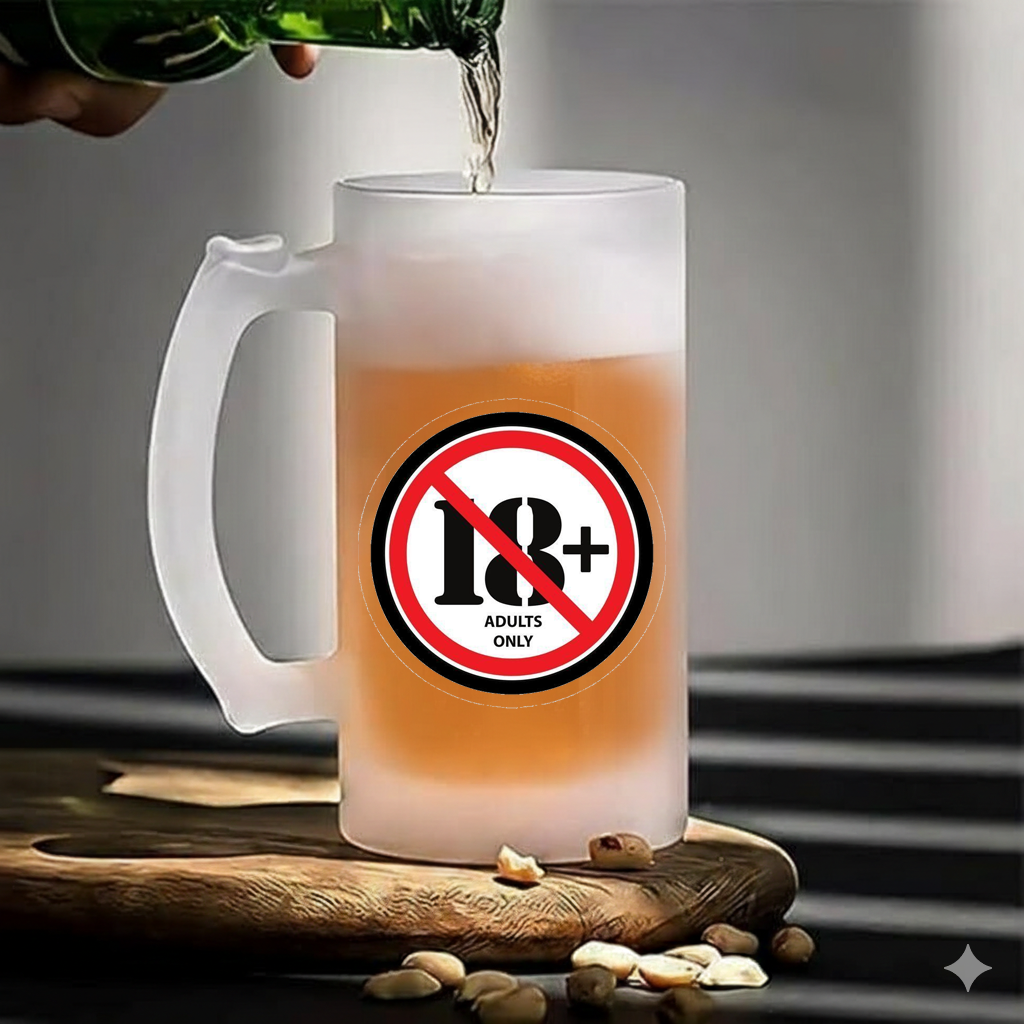 18 plus Frosted Beer Mug