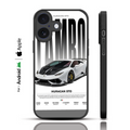 Phone case with Lamborghini Huracan STO design on a white background