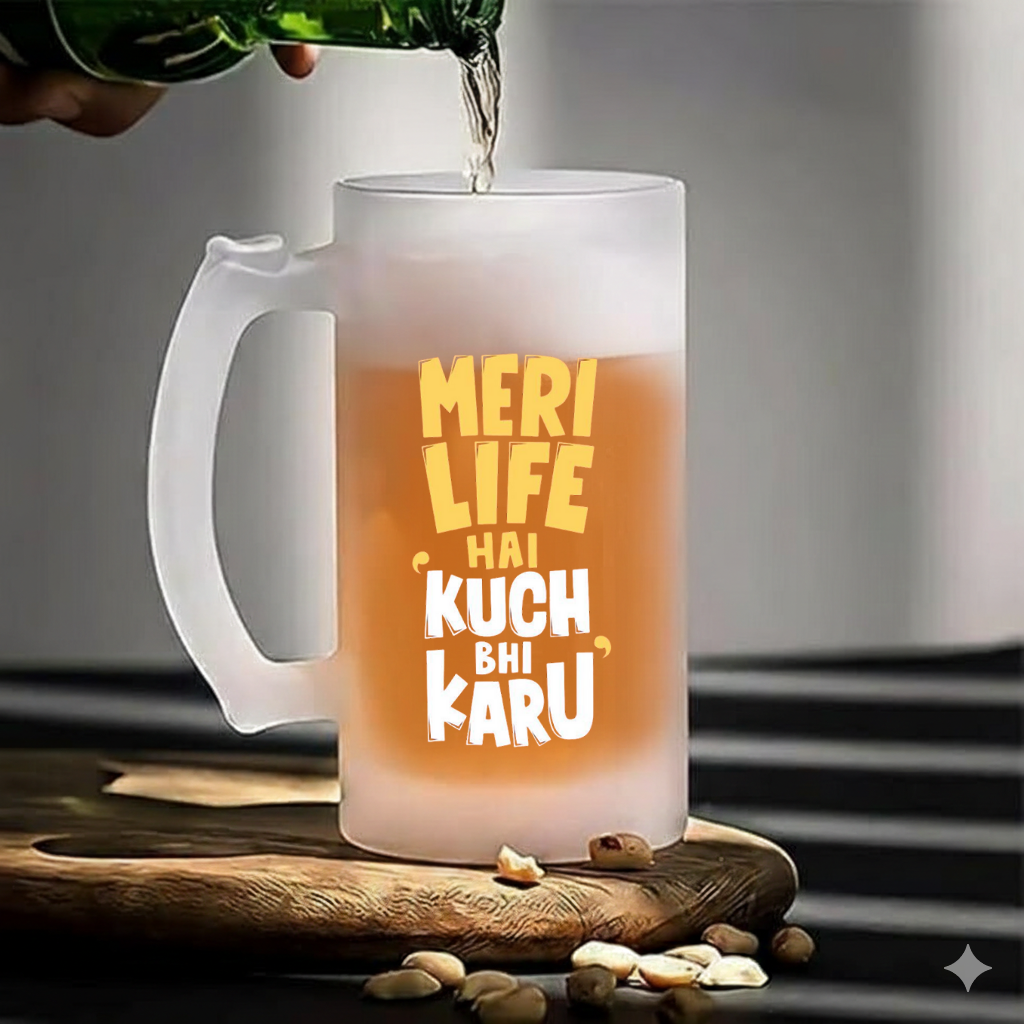 Meri Life Hai Frosted Beer Mug