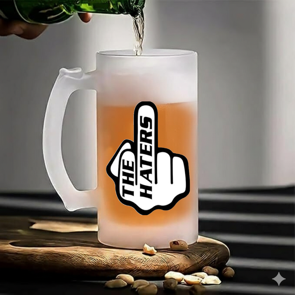 The Haters Frosted Beer Mug