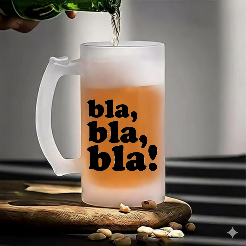 Bla,Bla,Bla Frosted Beer Mug
